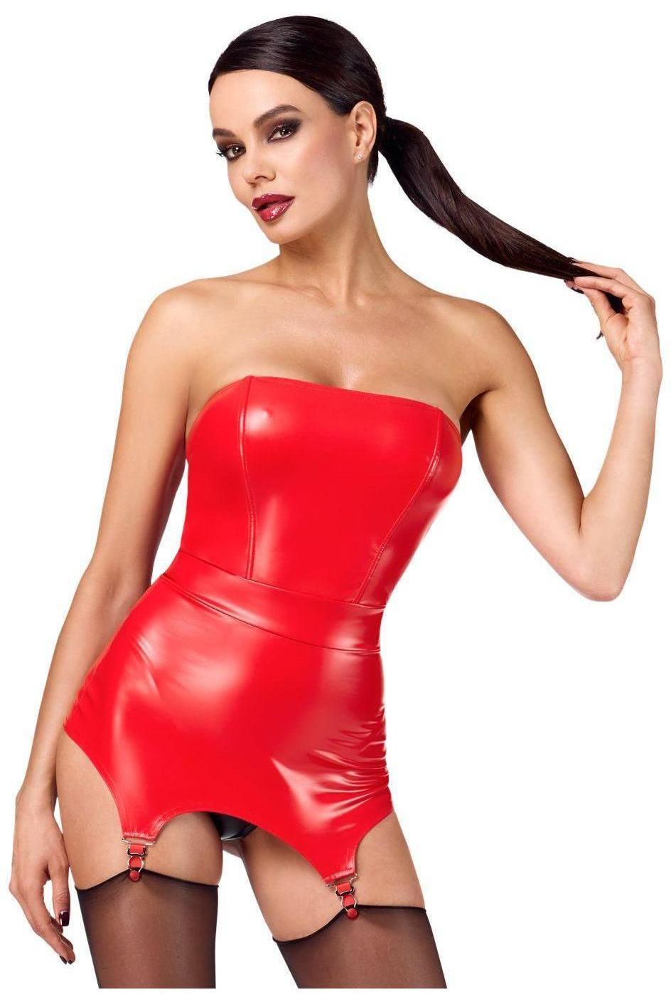 Noir Handmade Bombshell Fierce Corset belt Red in Red  from SexyShoes.com
