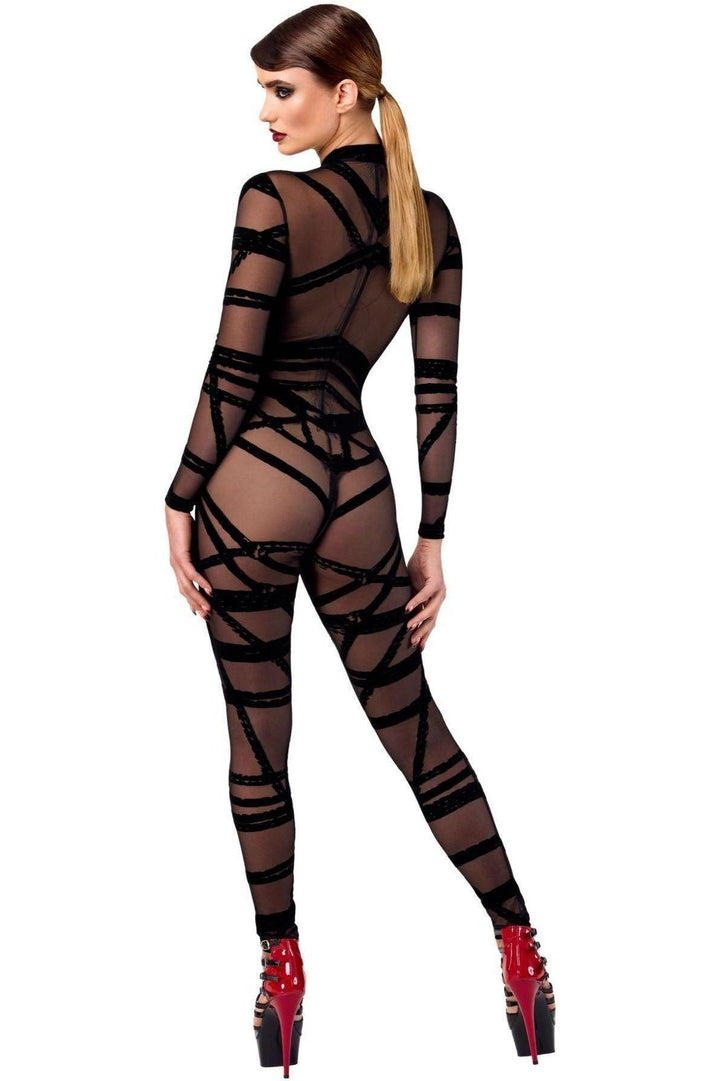 Noir Handmade Bondesque Catsuit in Black 