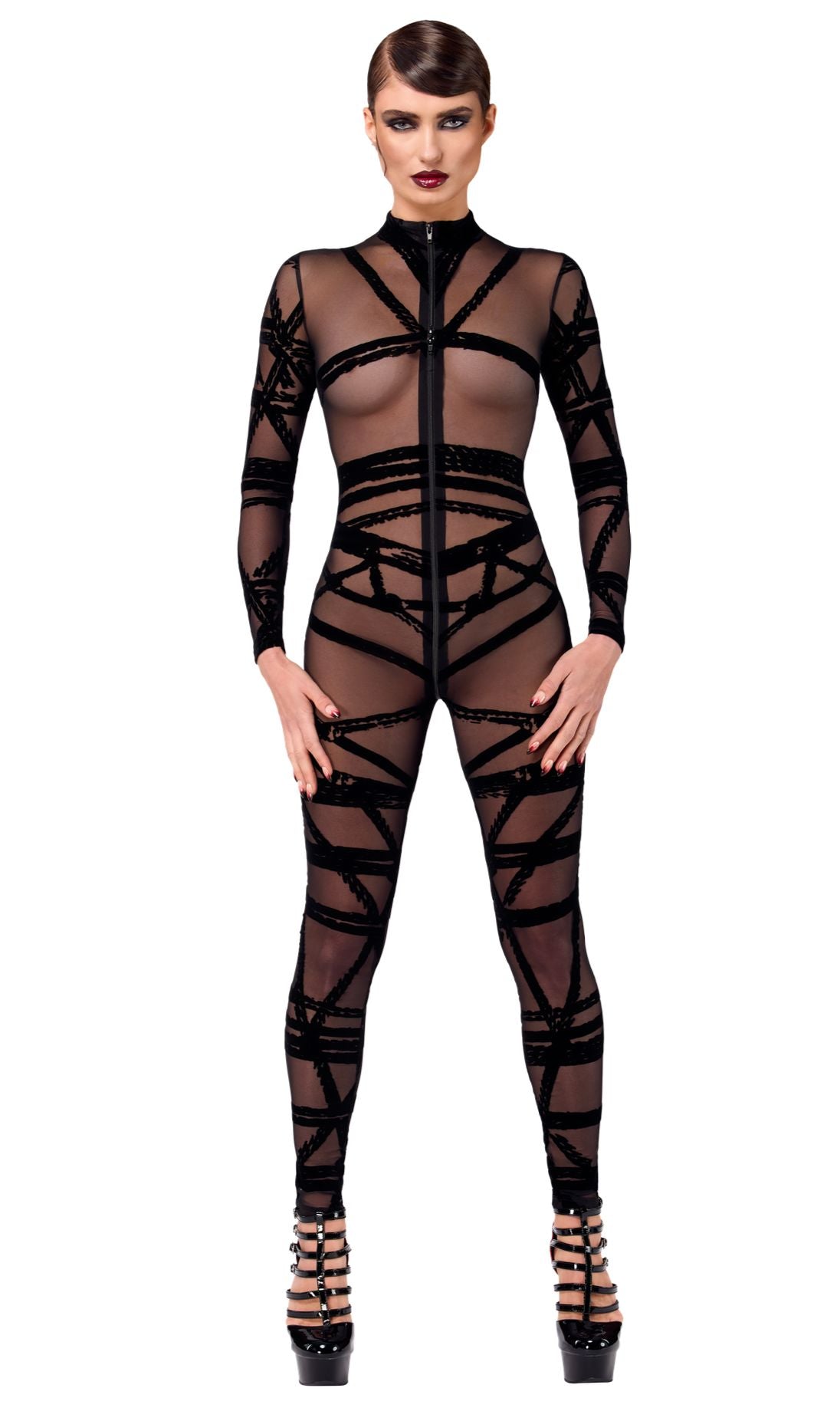 Noir Handmade Bondesque Catsuit in Black  from SexyShoes.com