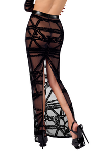 Noir Handmade Bondesque Long Skirt in Black 