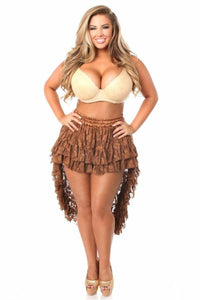 Daisy Corsets Brown Lace High Low Skirt in Brown  from SexyShoes.com