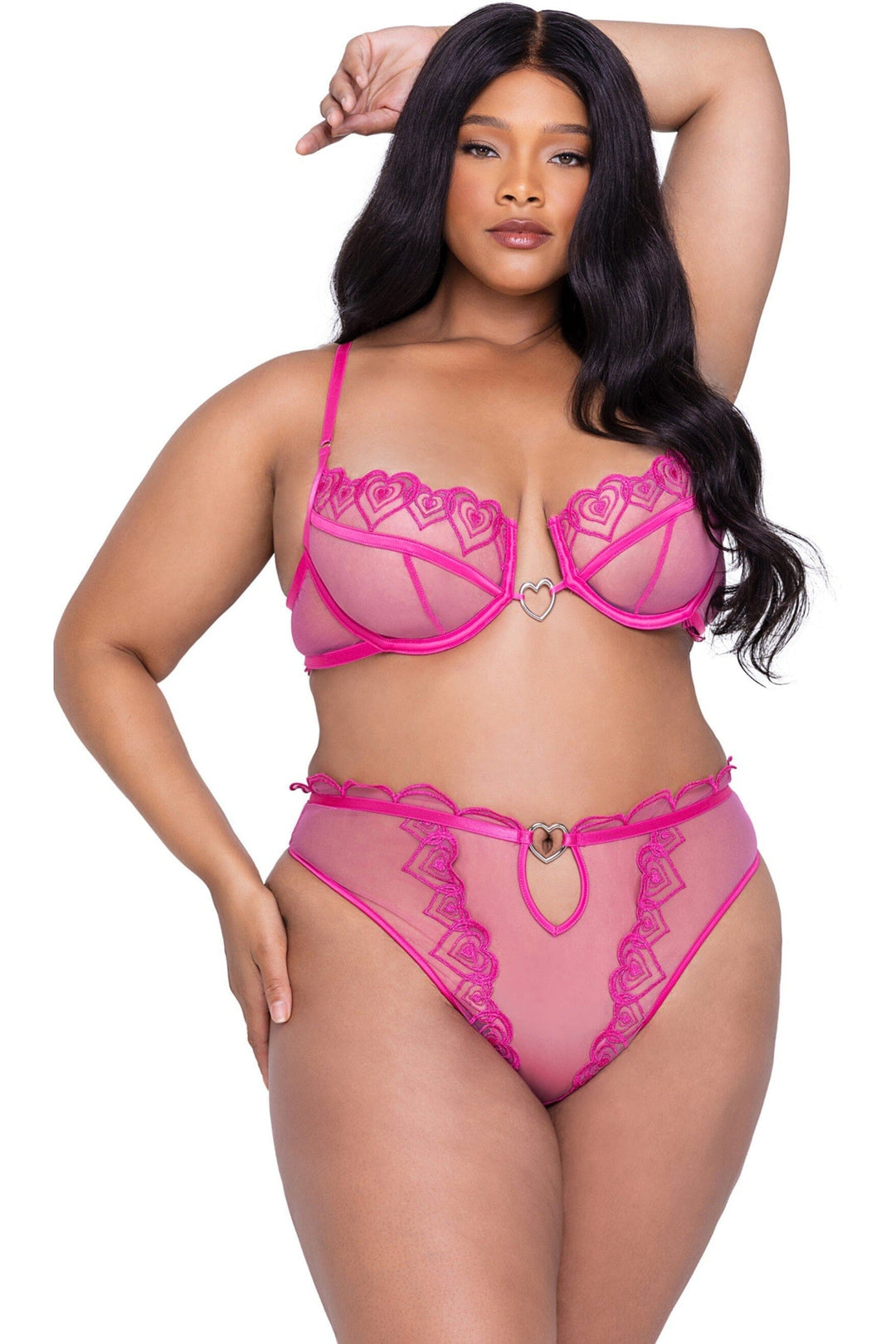 Roma Confidential Bubblegum Heart 2 Piece Short Set in Pink  from SexyShoes.com