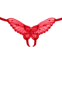 Butterfly Crotchless W/Pearl Sequin Detail-Panties-SEXYSHOES.COM