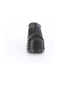 Demonia CAMEL-109 Black Vegan Leather Slides in Black Vegan Leather