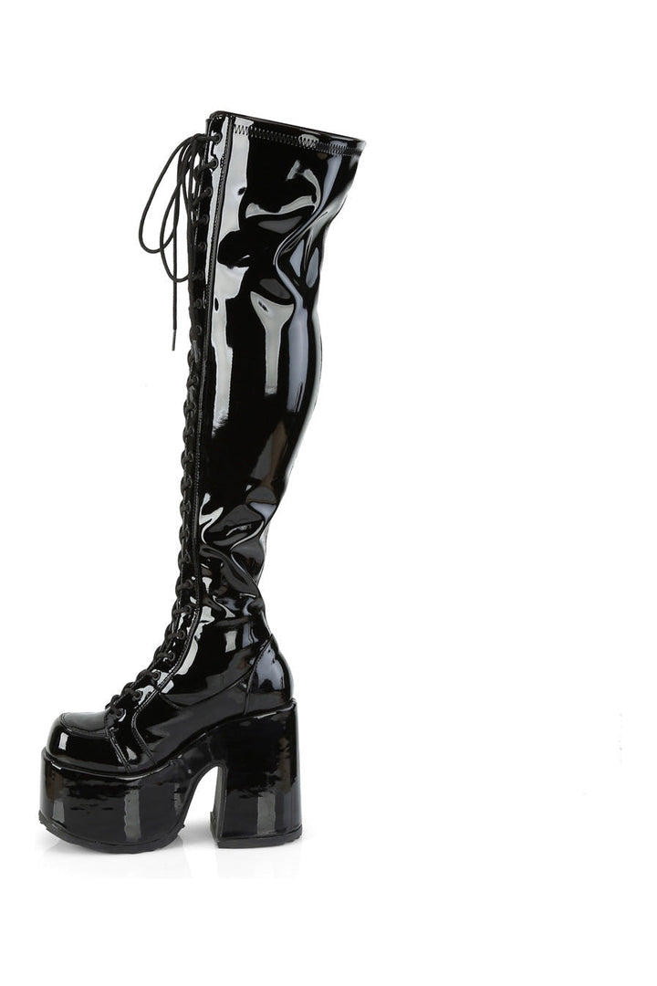 CAMEL-300 Black Patent Thigh Boot