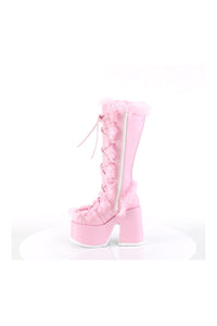 Demonia CAMEL-311 Pink Vegan Leather Knee Boot in Pink Vegan Leather