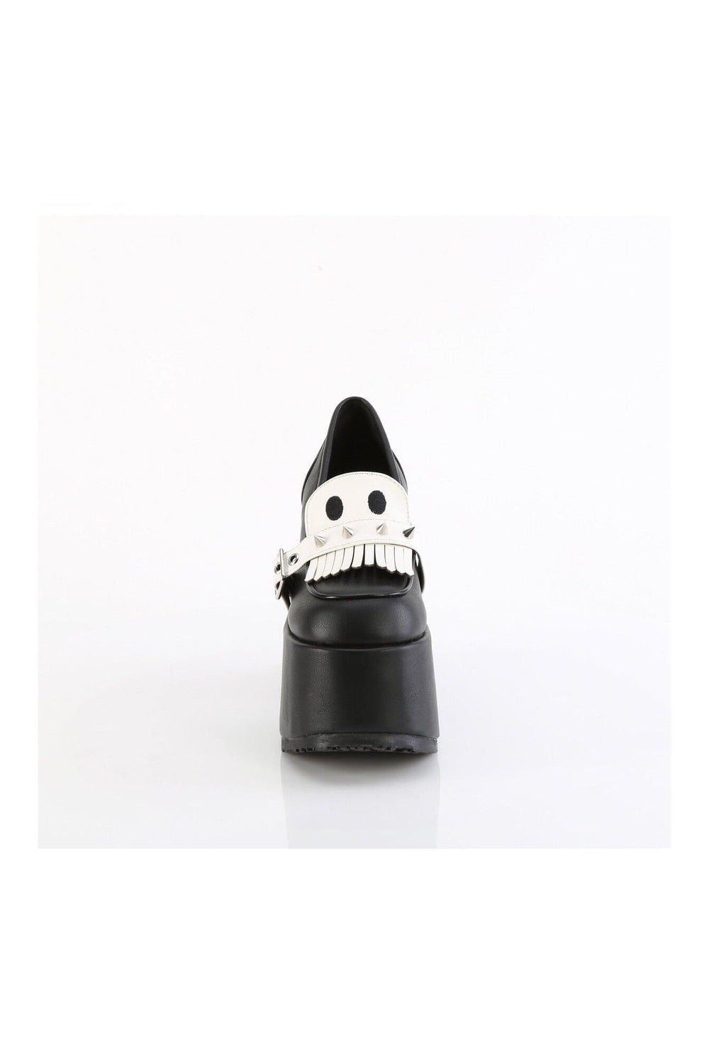 Demonia CAMEL-58 Black Vegan Leather Loafer in Black Vegan Leather