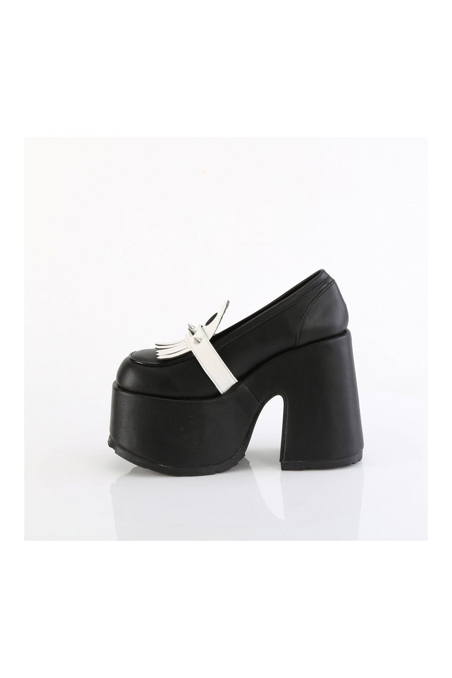 Demonia CAMEL-58 Black Vegan Leather Loafer in Black Vegan Leather