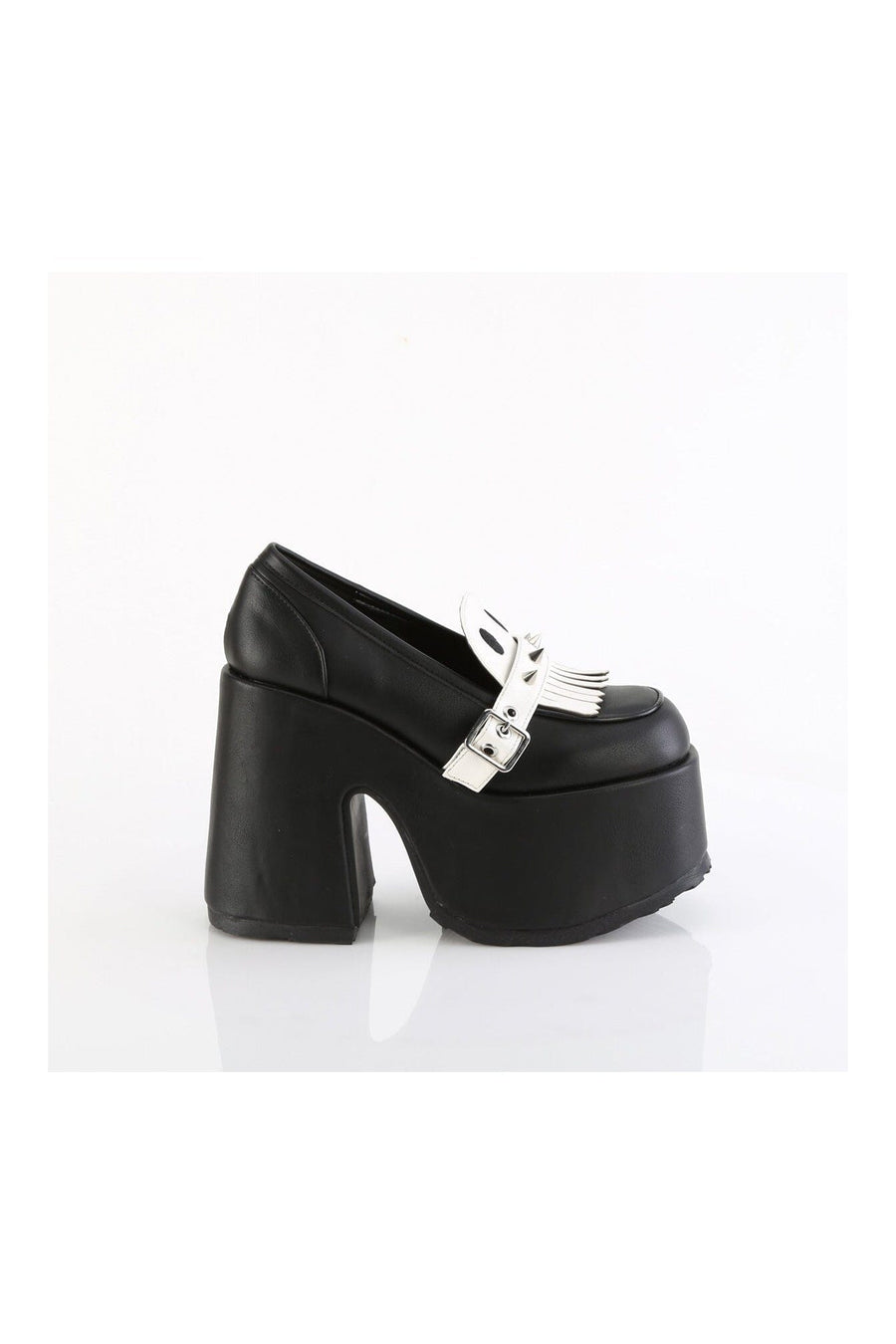 Demonia CAMEL-58 Black Vegan Leather Loafer in Black Vegan Leather
