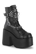 CAMEL-65 Black Vegan Leather Knee boot