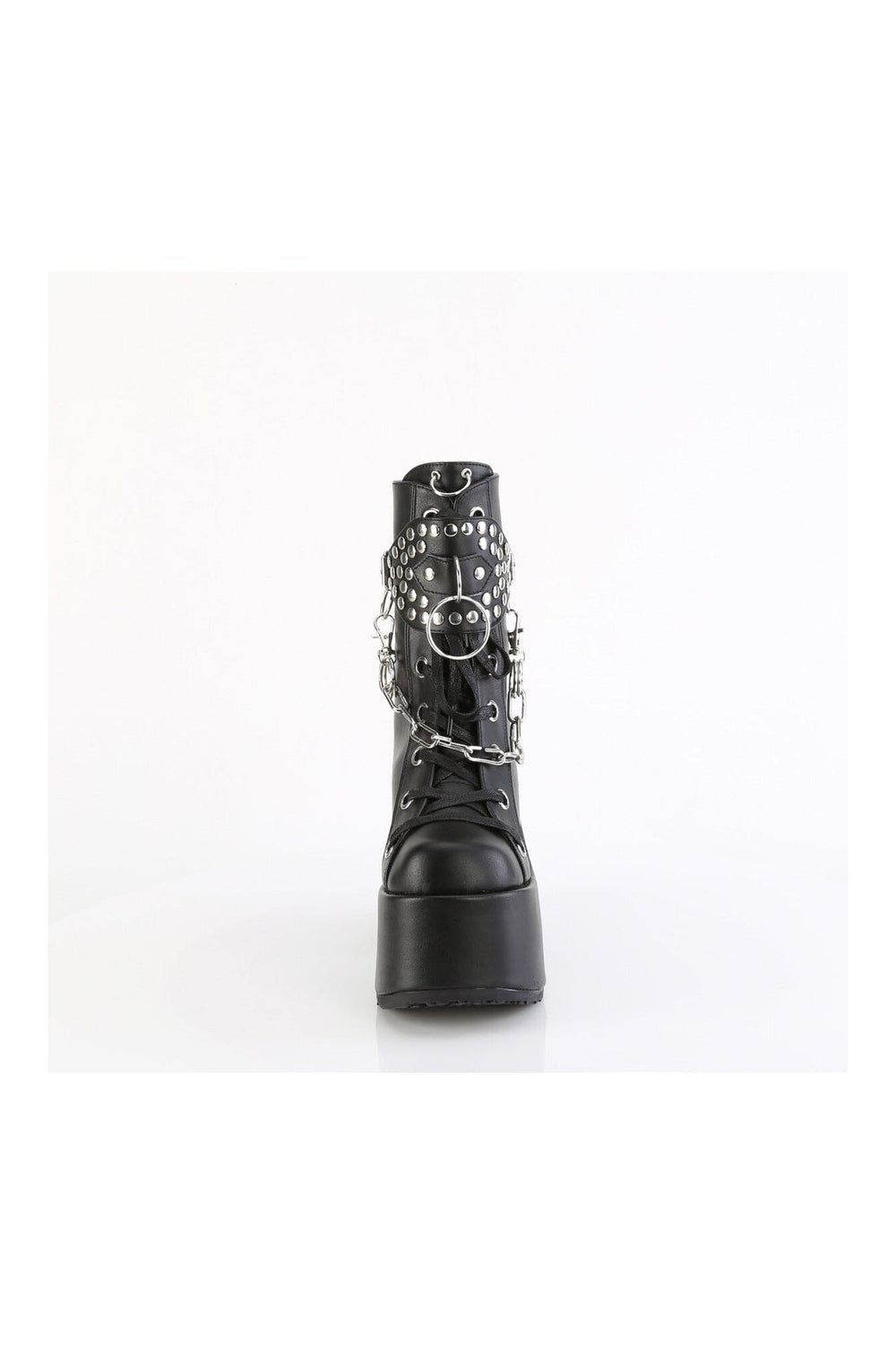 Demonia CAMEL-65 Black Vegan Leather Knee boot in Black Vegan Leather