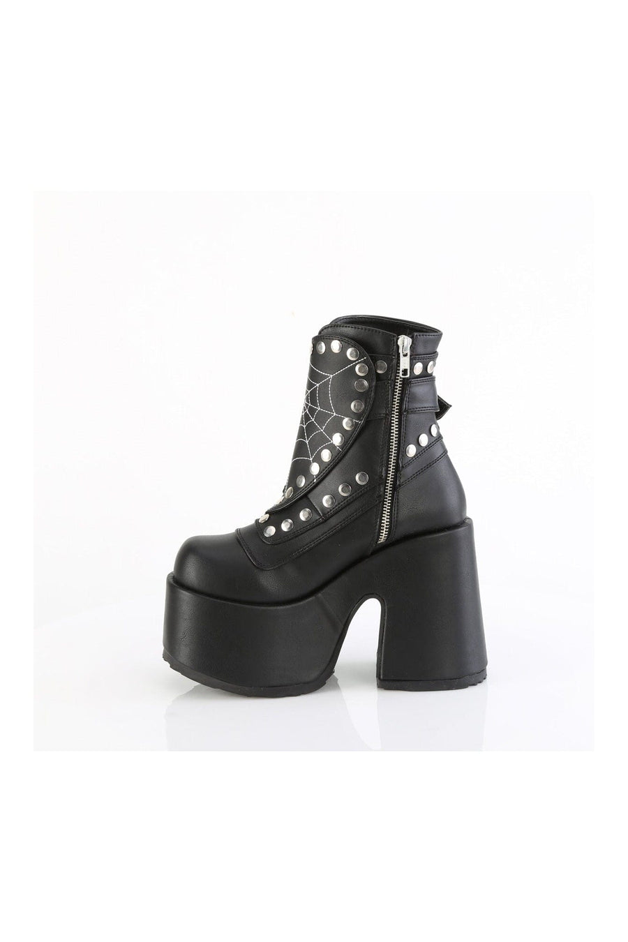 Demonia CAMEL-70 Black Vegan Leather Knee boot in Black Vegan Leather
