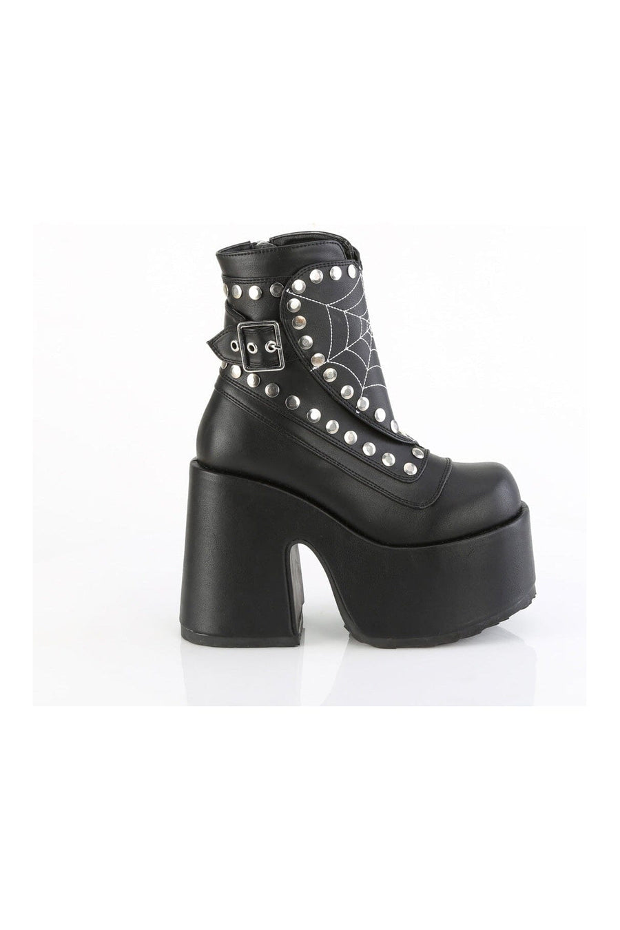 Demonia CAMEL-70 Black Vegan Leather Knee boot in Black Vegan Leather