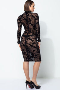 Patrice Catanzaro COUGAR Mesh Long Dress in Black 