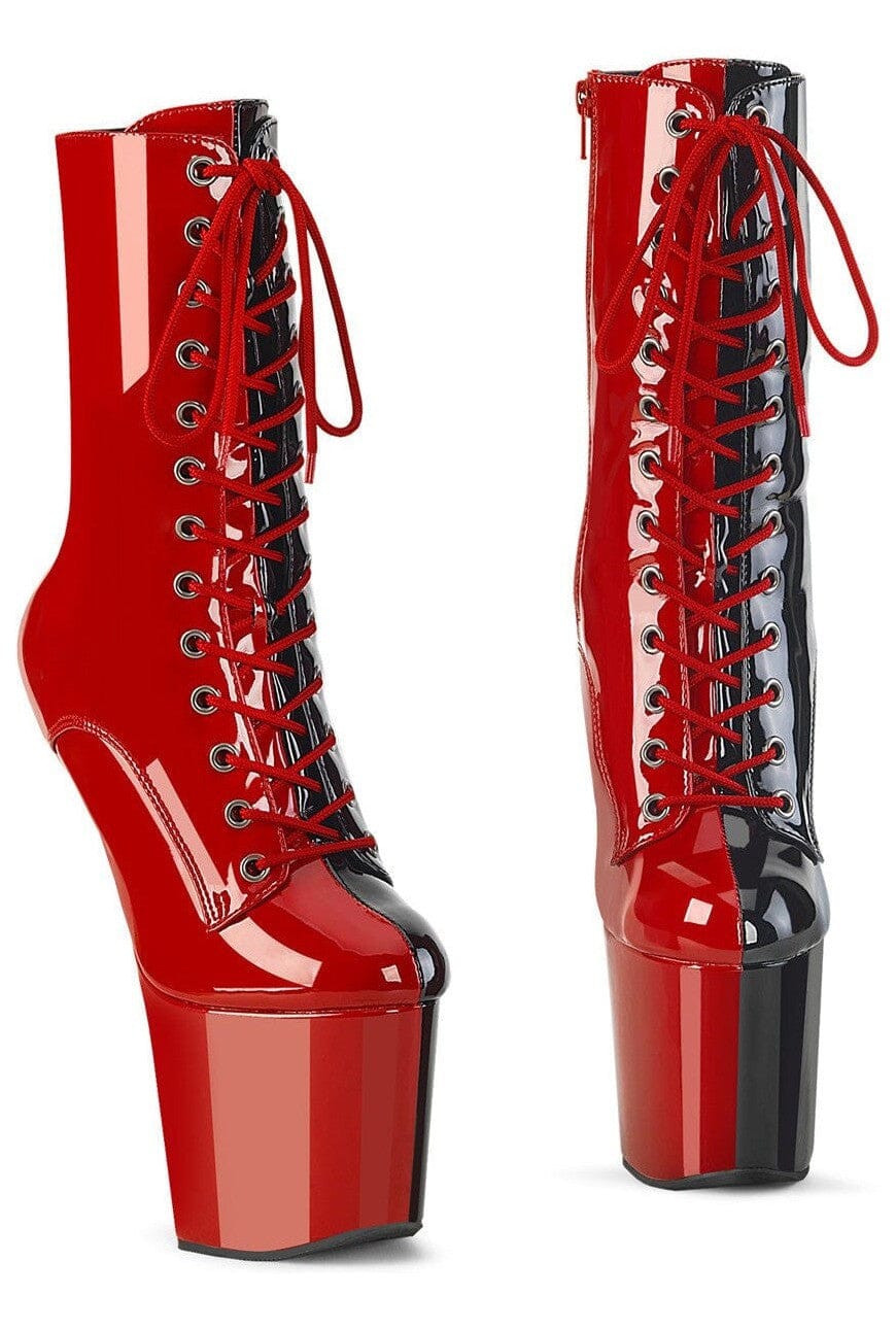 Pleaser CRAZE-1040TT Red Patent Ankle Boot in Red Patent from SexyShoes.com