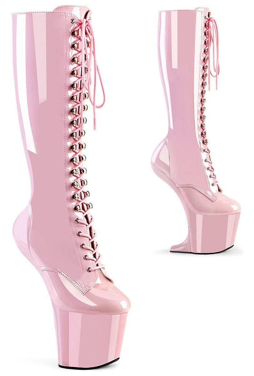 CRAZE-2023 Pink Patent Knee Boot-Knee Boots- Stripper Shoes at SEXYSHOES.COM