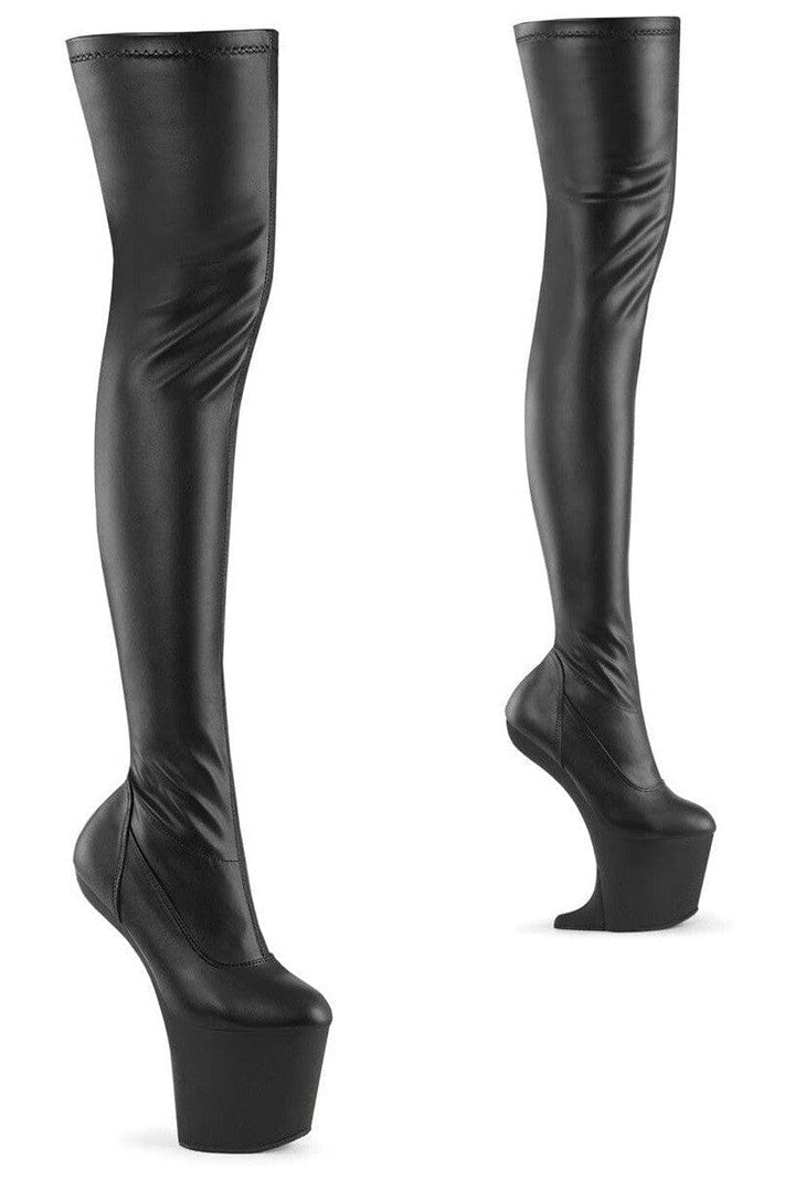 CRAZE-3000 Black Faux Leather Thigh Boot-Thigh Boots- Stripper Shoes at SEXYSHOES.COM