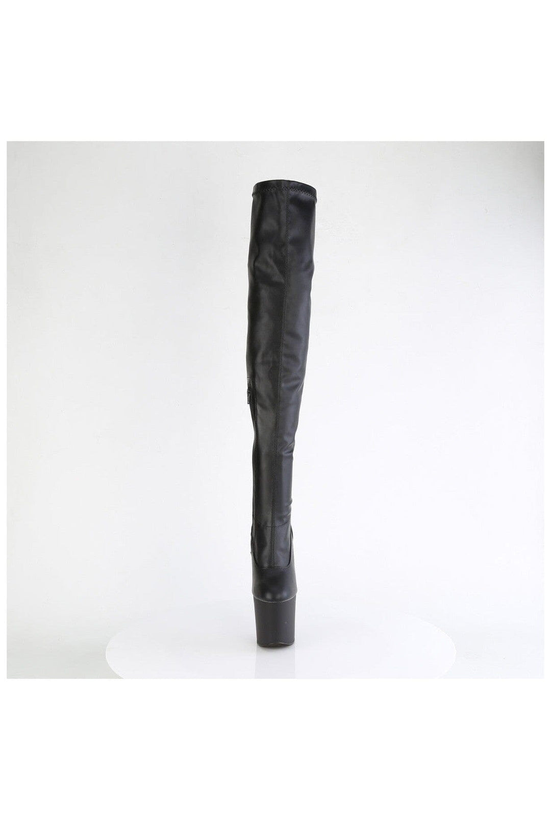 CRAZE-3000 Black Faux Leather Thigh Boot-Thigh Boots- Stripper Shoes at SEXYSHOES.COM