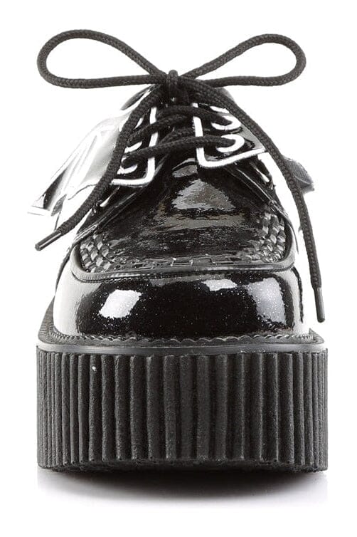 Demonia CREEPER-205 Black Glitter Creeper in Black Glitter