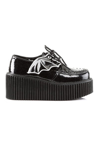 Demonia CREEPER-205 Black Glitter Creeper in Black Glitter