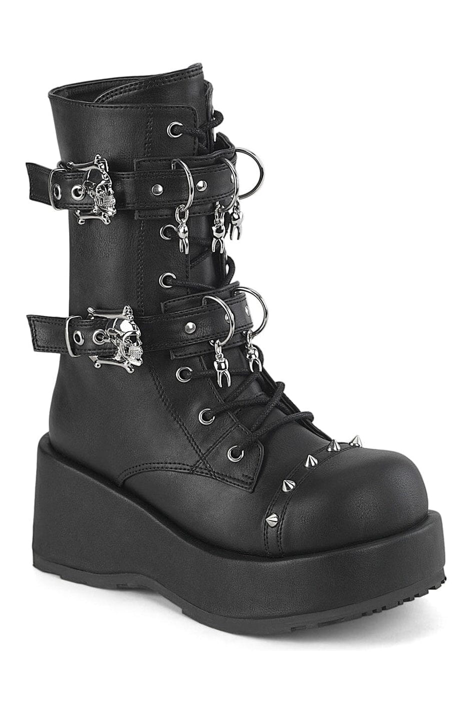 Demonia CUBBY-54 Black Vegan Leather Ankle Boot in Black Vegan Leather from SexyShoes.com