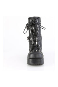 Demonia CUBBY-54 Black Vegan Leather Ankle Boot in Black Vegan Leather