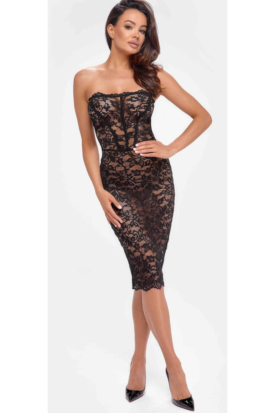 Noir Handmade Catalyst Lace Up Mini Dress in Black 