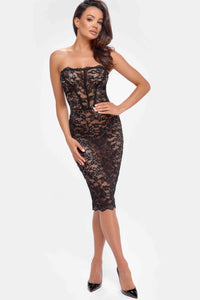 Noir Handmade Catalyst Lace Up Mini Dress in Black 