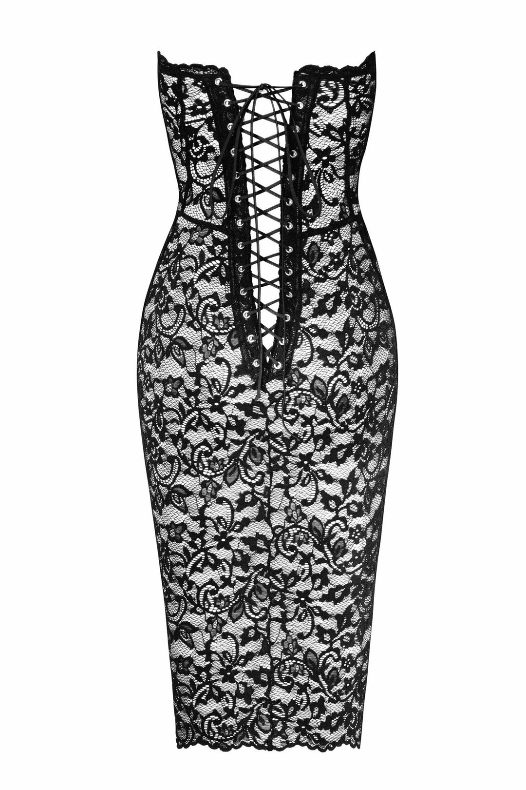 Noir Handmade Catalyst Lace Up Mini Dress in Black 