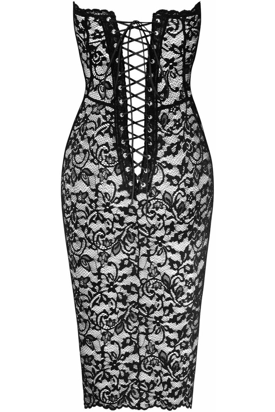 Noir Handmade Catalyst Lace Up Mini Dress in Black 