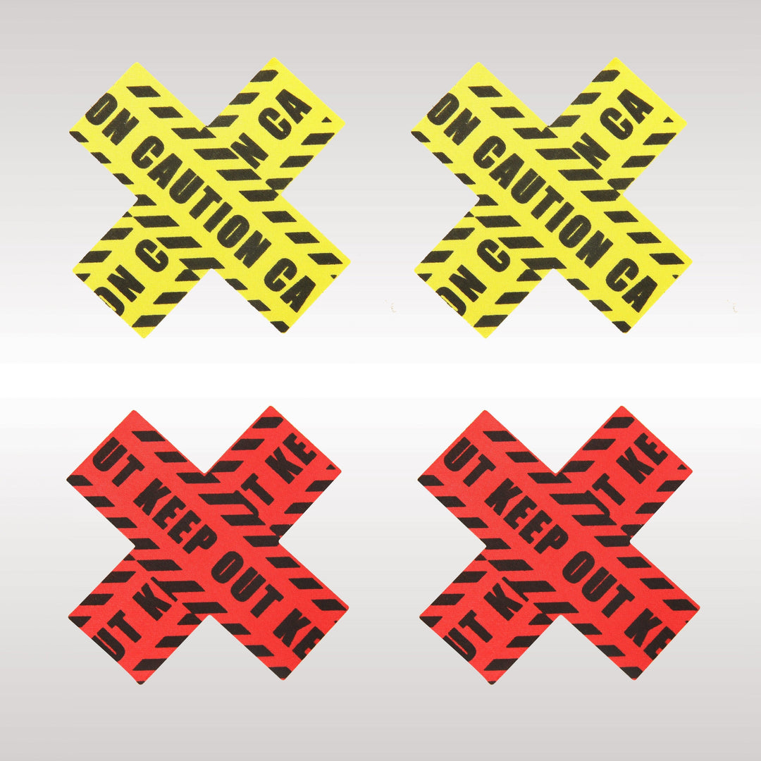 Peekaboo Pasties Caution X in Red  from SexyShoes.com