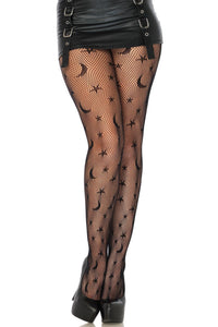 Leg Avenue Celestial Net Tights in Black  from SexyShoes.com