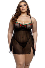 Conjunto de 2 piezas de babydoll Cherry Delight