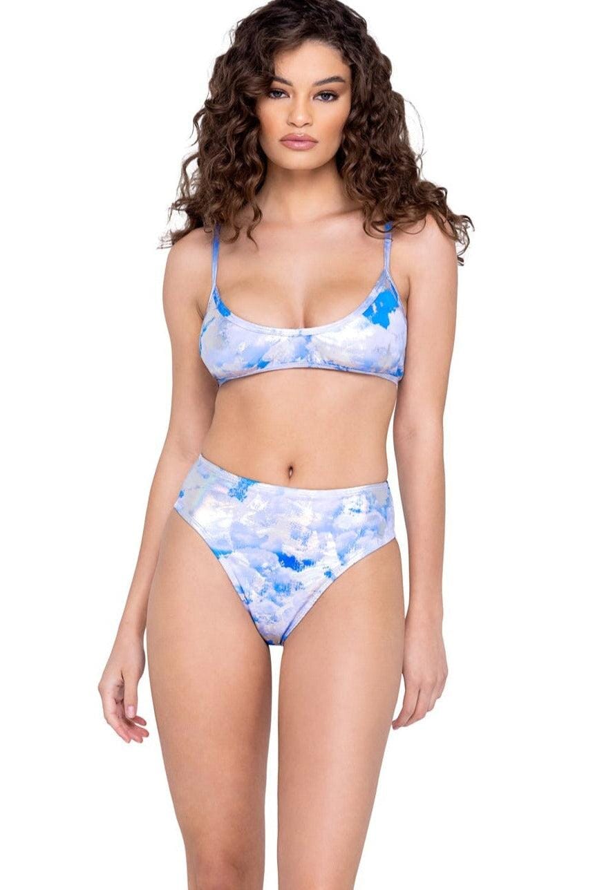 Roma Dancewear Cloud Print High Waisted Shorts in Blue  from SexyShoes.com