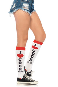 Leg Avenue Cocktails Acrylic Knee Socks in White  from SexyShoes.com