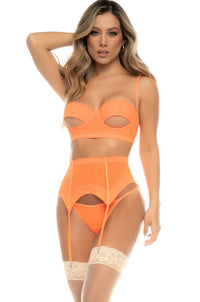 Colorful Mesh Three Piece Set with Underboob Design - SEXYSHOES.COM