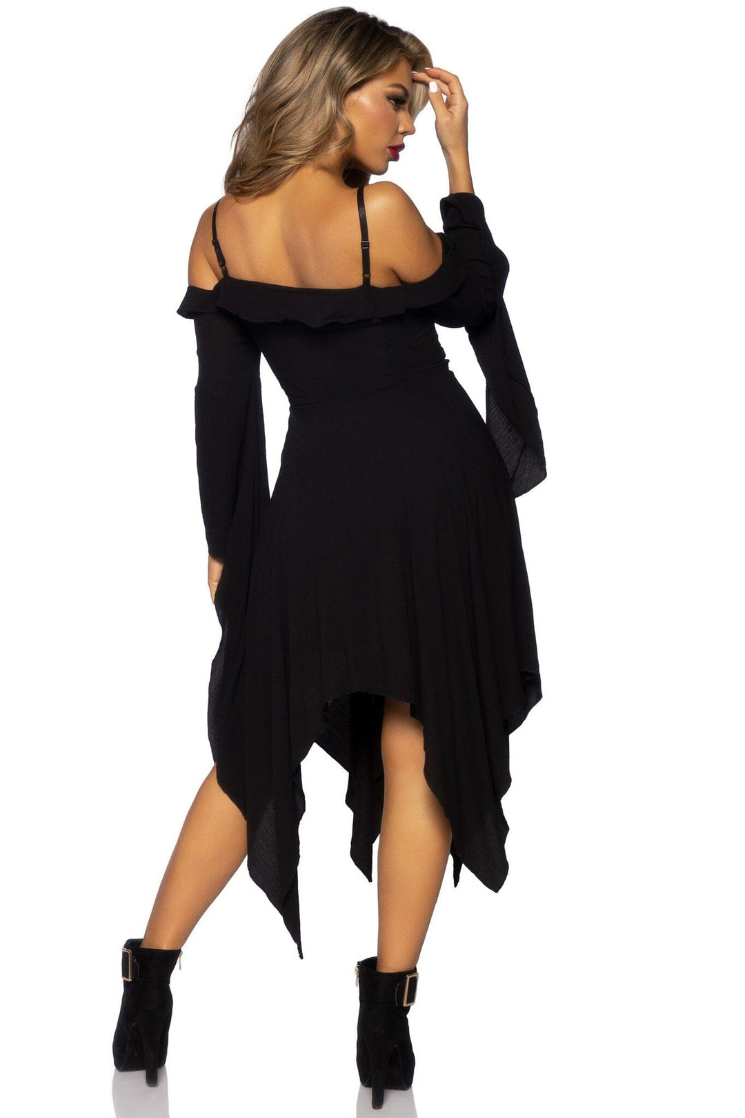 Cotton Gauze Bell Sleeved Peasant Dress-Witch Costumes-SEXYSHOES.COM