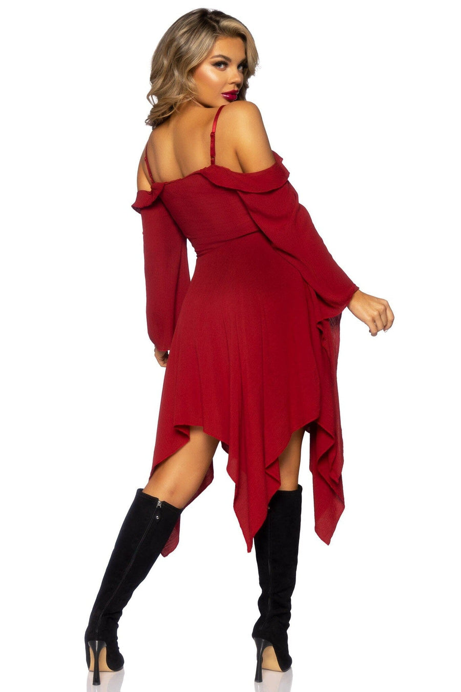 Cotton Gauze Bell Sleeved Peasant Dress-Witch Costumes-SEXYSHOES.COM