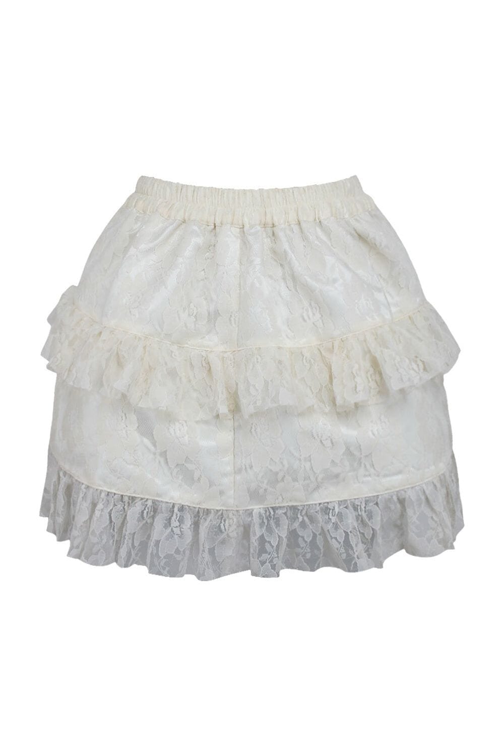 Daisy Corsets Cream Lace Ruched Bustle Skirt in Ivory 
