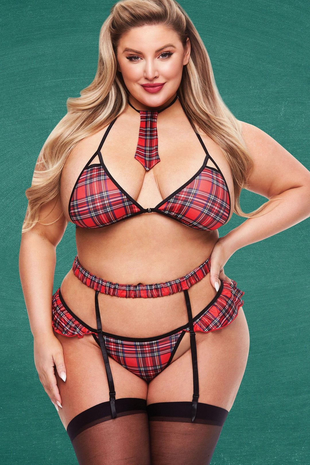 Teachers's Pet Criss Cross Schoolgirl Set in Red  from SexyShoes.com