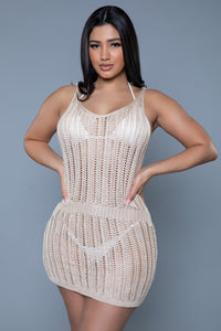 Crochet Mini Dress-Stripper Dresses-SEXYSHOES.COM