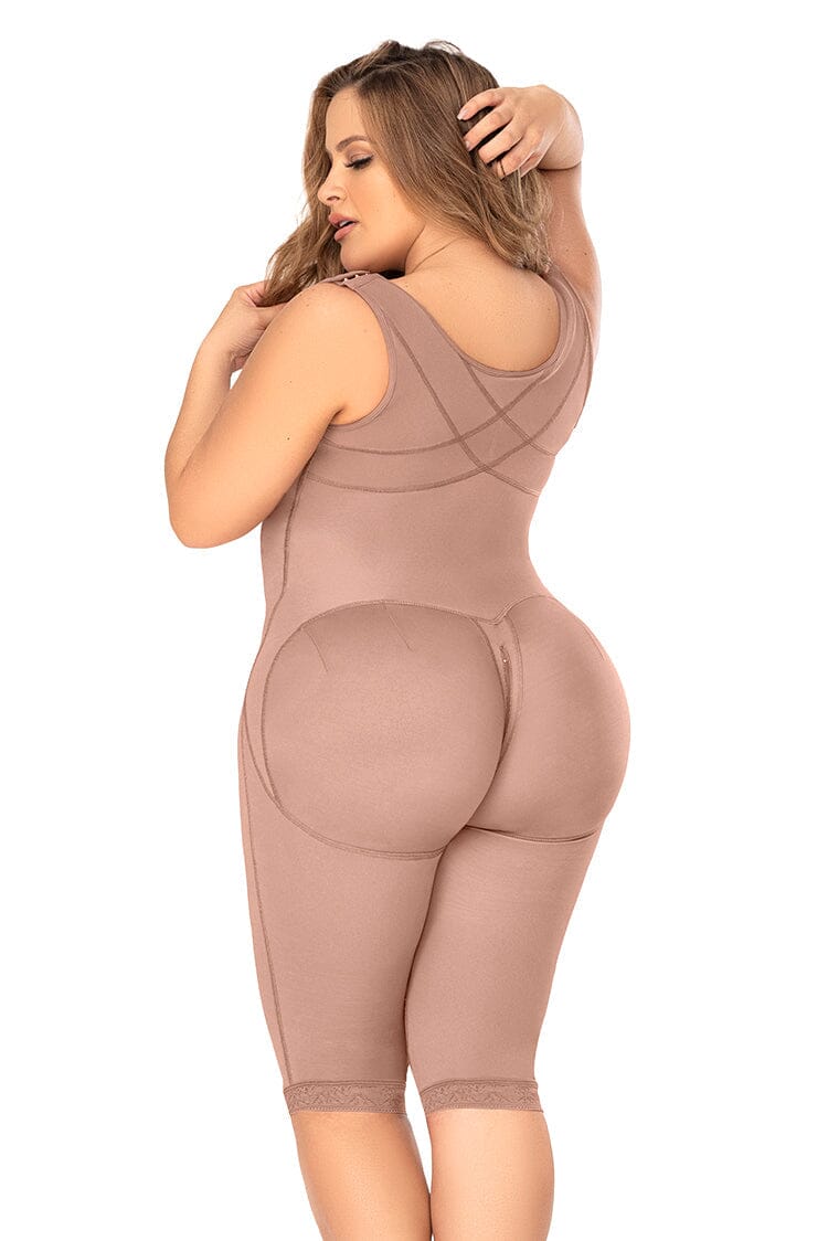 Cross Back Support Knee Length Shapewear-Mid Thighs + Shorts-SEXYSHOES.COM