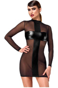 Crossfire Mesh & Wetlook Mini dress