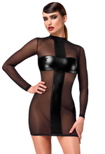 Crossfire Mesh & Wetlook Mini dress