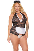 Crotchless Maid Teddy & Headpiece Set