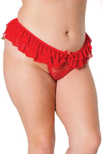 Crotchless Panty With Ruffle Waist
