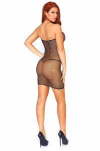 Crystallized Fishnet Convertible Tube Dress-Stripper Dresses-SEXYSHOES.COM
