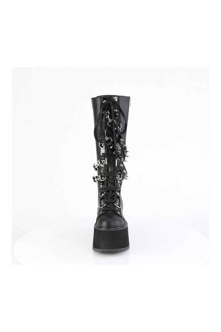 DAMNED-220 Black Vegan Leather Knee Boot