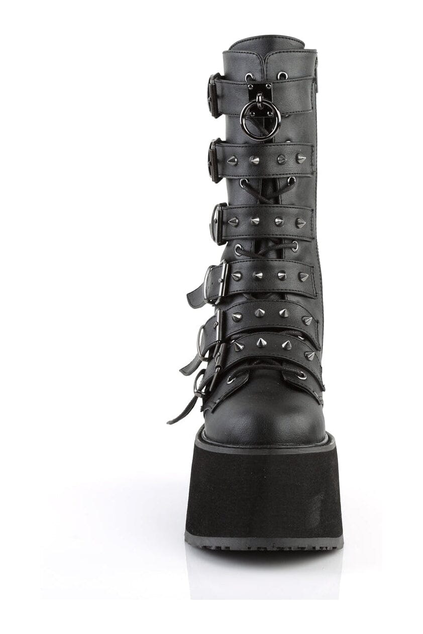 DAMNED-225 Black Vegan Leather Knee boot