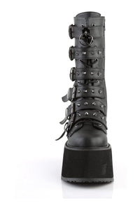Demonia DAMNED-225 Black Vegan Leather Knee boot in Black Vegan Leather